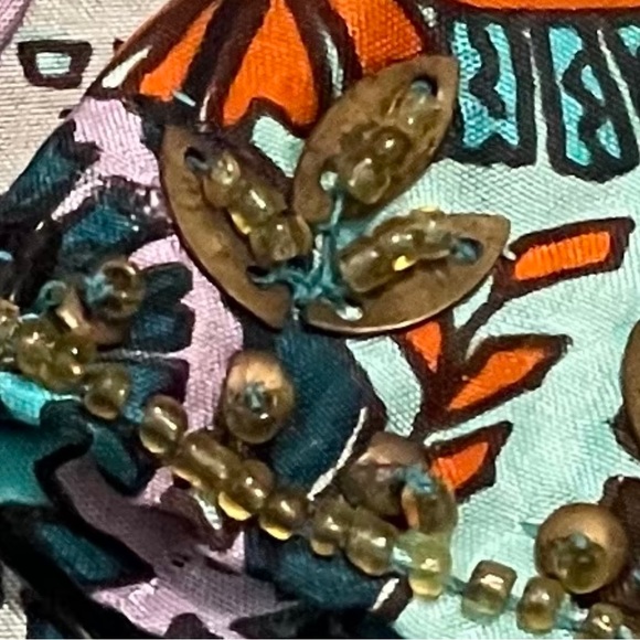 Sundance Silk Tunic Top Paisley Tassel Tie Small Petite - Picture 7 of 14